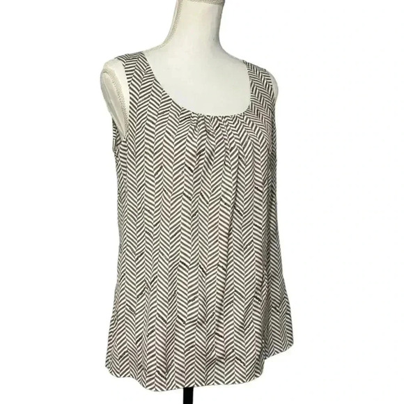 LOFT Size M striped tank top with sequin accents EUC - Picture 1 of 9